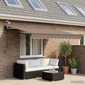 vidaXL Elektrisch Uitschuifbare Zonneluifel Taupe, Verzenden, Nieuw
