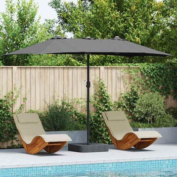 vidaXL Tuinparasol Antraciet 385 x 209 x 244 cm Polyester en, Verzenden