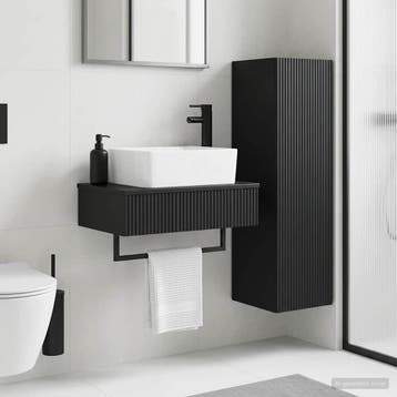 vidaXL Badkamermeubel Set 2 st Zwart 33 x 34,5 x 100 cm, Maison & Meubles, Tables | Coiffeuses, Verzenden