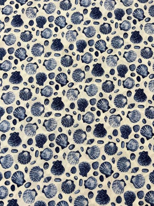 Conchiglie Blu – Mediterrane elegantie - Textiel - 280 cm -, Antiek en Kunst, Antiek | Tapijten, Tafelkleden en Textiel