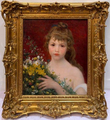 Alfred Guillou (1844-1926) - Jeune fille au bouquet de