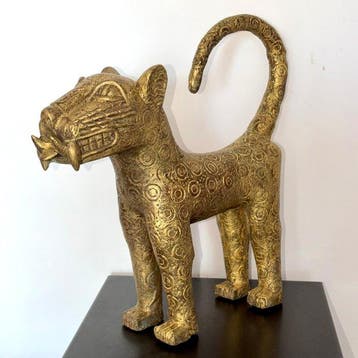 Sculpture, Sculpture, Panthère en Bronze – Art Royal Bénin /, Antiek en Kunst
