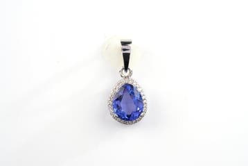 Hanger - 14 karaat Witgoud - 2.63ct. tw. Tanzaniet - Diamant