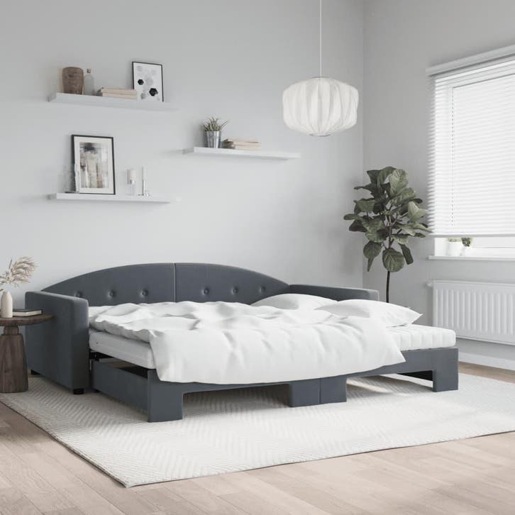 vidaXL Slaapbank onderschuifbed matrassen 100x200cm, Huis en Inrichting, Slaapkamer | Bedden, Nieuw, Verzenden