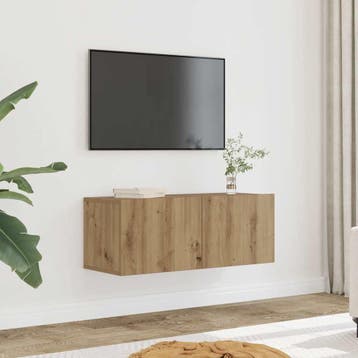 vidaXL Tv-meubels 2 st wandgemonteerd 80x30x30cm artisanaal, Verzenden