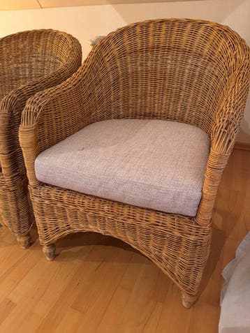 Fauteuil - Rotin - Paire de rotin vintage