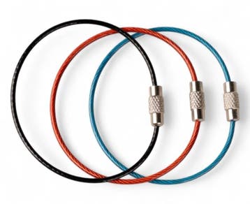 Staaldraad 150 mm armband Staaldraad sleutelring blauw, Verzenden