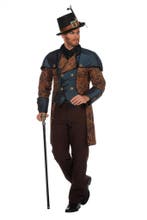 Steampunk Kostuum Blauw, Verzenden, Nieuw