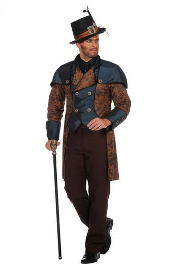Steampunk Kostuum Blauw, Verzenden, Nieuw