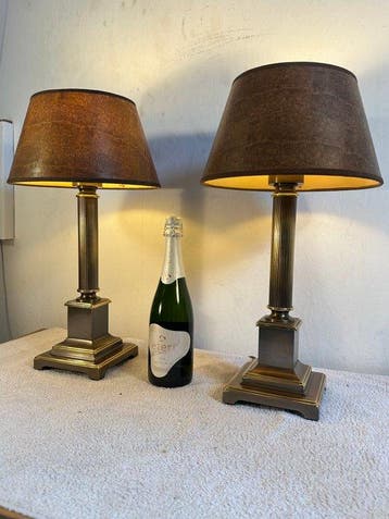Herda - Tafellamp (2) - Empire Style - Messing, Staal,