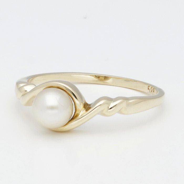 Ring - 14 karaat Geel goud - Parel, Handtassen en Accessoires, Ringen