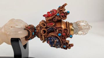 Phurba avec Varja coupé au centre - Antique - cristal /, Antiquités & Art