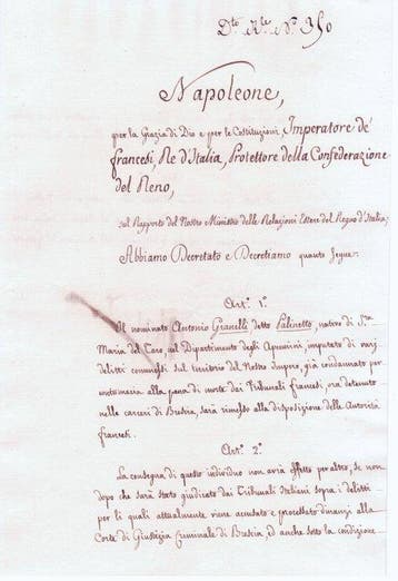 Napoleon I (1769-1821, Emperor of the French) - FINE DECREE, Collections