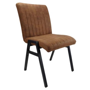 Stoel | Microvezel/Metaal | Cognac | Zwarte Poten | Indoor, Verzenden