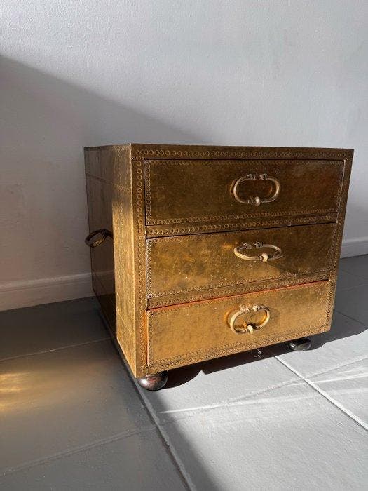 Sarried LTD - Ladekast - Messing, Hout - Messingbeklede, Antiquités & Art, Antiquités | Meubles | Chaises & Canapés