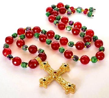 Rubis & Zoïsite – Halsketting - Religieuze kunst -