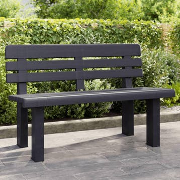 vidaXL Tuinbankje 110x52x71 cm polypropeen antracietkleurig, Tuin en Terras, Verzenden, Nieuw