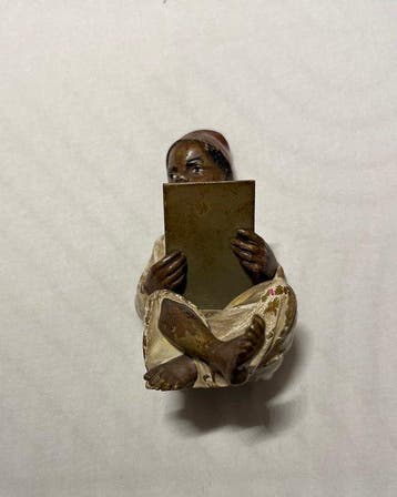 Franz Bergmann - Statuette, schooljongen - 10 cm - Bronze