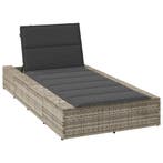 vidaXL Ligbed met zwevend kussen poly rattan lichtgrijs, Verzenden, Nieuw