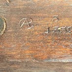 Bijzettafel - Mahonie - Draaibare boekenkast / tafel