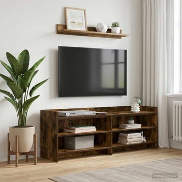vidaXL TV Kast 135 x 33 x 47 cm Gerookt eiken Bewerkt hout, Verzenden