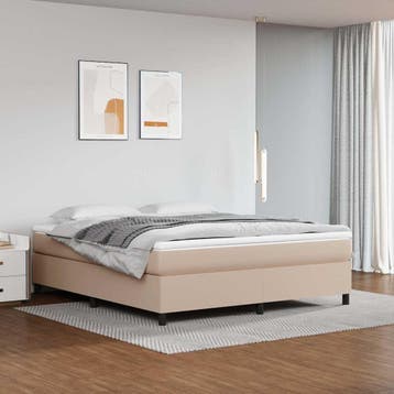 vidaXL Boxspring bed kunstleer cappuccinokleurig 180x200 cm, Verzenden