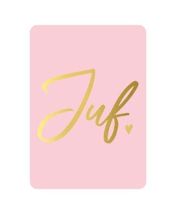Wenskaart  JUF goudfolie (A6 wenskaarten, Kaarten), Ophalen of Verzenden, Nieuw