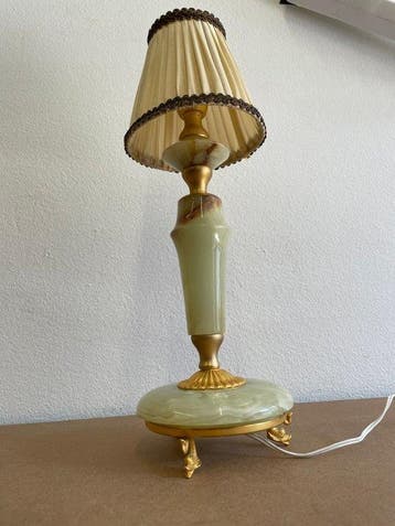 Staande lamp - Onyx, Messing - Tafellamp, Antiek en Kunst