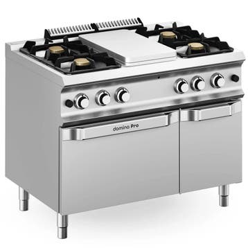 Fornuis/Doorkookplaat + Oven | DOMINA PRO 700 | Gas | 4, Verzenden, Nieuw in verpakking
