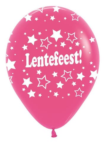 Ballonnen Lentefeest Stars Fuchsia 30cm 25st, Verzenden, Nieuw