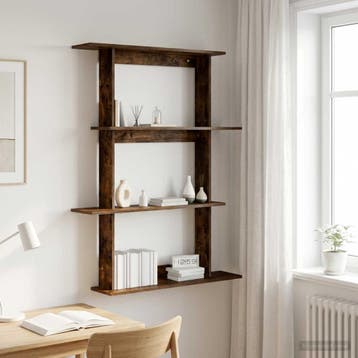 vidaXL Wandplank Gerookt eiken 100 x 20 x 126 cm, Verzenden