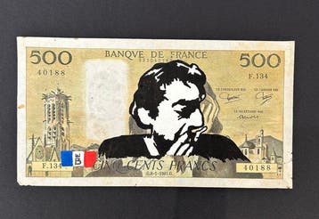 eR.B. - Billet de 500 francs  Serge Gainsbourg, Antiek en Kunst