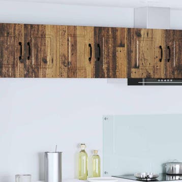 vidaXL Wandkast PORTO 2 st Oudhout Bewerkt hout, Huis en Inrichting, Verzenden, Nieuw