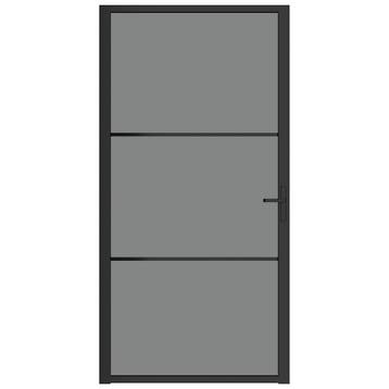 vidaXL Binnendeur 102,5x201,5 cm ESG-glas en aluminium zwart, Verzenden