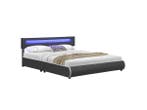 Veiling - Gestoffeerd Bed - 180 x 200 cm - Grijs - LED Verli