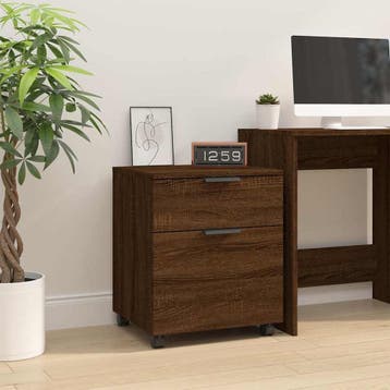 vidaXL Dossierkast verrijdbaar 45x38x54 cm bewerkt hout, Verzenden