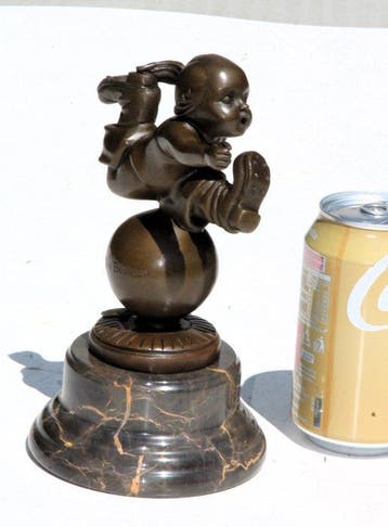 sculptuur, tom thumb - 21 cm - brons marmer