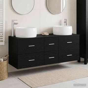 vidaXL Badkamermeubel Set 3 st Zwart 49,5 x 44,5 x 66 cm, Verzenden