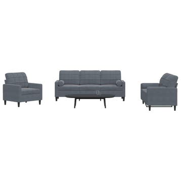 vidaXL 3-delige Loungeset met kussens en bolsters fluweel, Verzenden, Nieuw