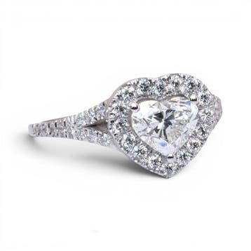 Bague - 18 carats Or blanc - 1.51ct. tw. Diamant (Naturelle)