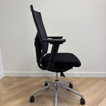 ergonomische bureaustoel + lendesteun, zwart - chroom, Ergonomisch, Gebruikt, Zwart, Bureaustoel