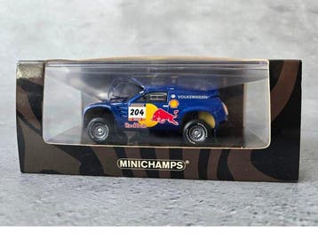 Minichamps 1:43 - Modelauto (3) - Volkswagen VW Race Touareg, Hobby en Vrije tijd, Nieuw