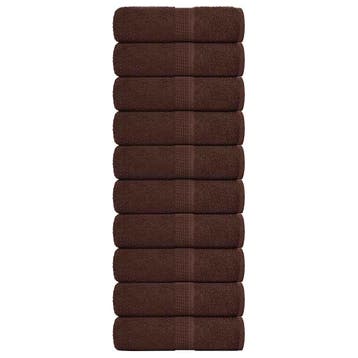 vidaXL Gastendoekjes FROGN 10 st 30x50 cm 360 g/m² bruin, Verzenden, Nieuw