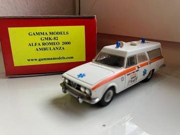 Gamma Models 1:43 - Modelauto - Alfa Romeo 2000 Ambulanza, Nieuw