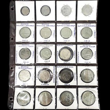 Allemagne. Lot of 20 Coins (2x 50 Pfennig + 1x 2 Marks + 11x
