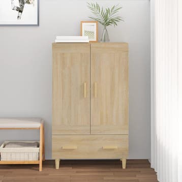 vidaXL Hoge kast 70x31x115 cm bewerkt hout sonoma, Huis en Inrichting, Kasten | Dressoirs, Verzenden, Nieuw