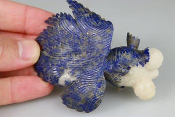 Sculptuur - Beeldje - Vis - Sculptuur - Lapis Lazuli - China