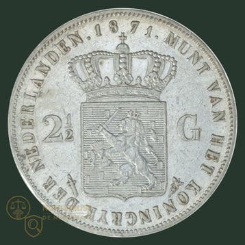 Nederland. Willem III. 2 1/2 Gulden 1871 & 1872 (2