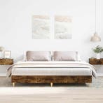 vidaXL Bedframe zonder matras hout gerookt eikenkleurig, Verzenden, Nieuw