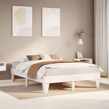 vidaXL Bedframe zonder matras massief grenenhout wit 160x200, Verzenden